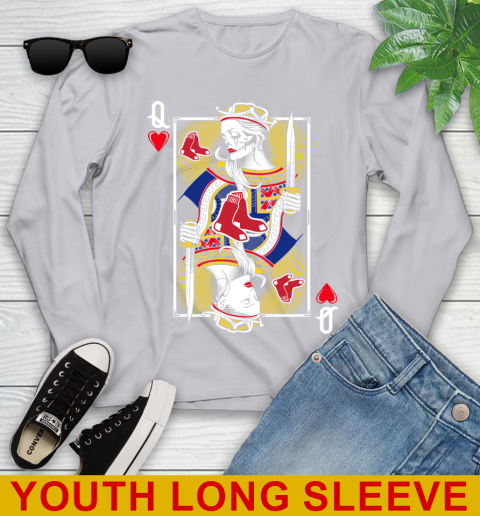 MLB Baseball Boston Red Sox The Queen Of Hearts Card Shirt Youth Long Sleeve 5