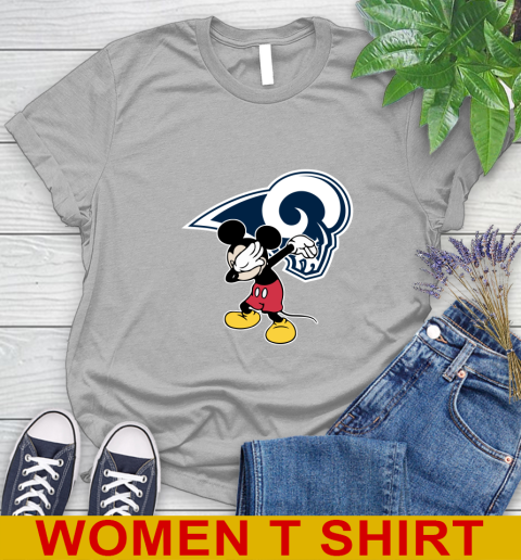 Los Angeles Rams NFL Football Dabbing Mickey Disney Sports Women's T-Shirt 5
