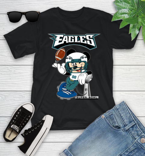 NFL Philadelphia Eagles Mickey Mouse Disney Super Bowl Football T Shirt Youth T-Shirt 2