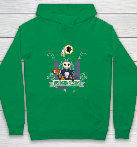 NFL Washington Redskins Football Jack Skellington Halloween Youth Hoodie 4