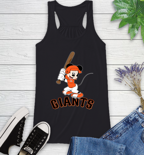MLB Baseball San Francisco Giants Cheerful Mickey Mouse Shirt Racerback Tank