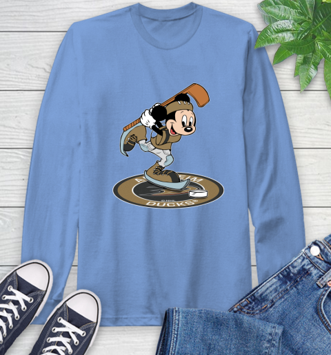 NHL Hockey Anaheim Ducks Cheerful Mickey Disney Shirt Long Sleeve T-Shirt 12