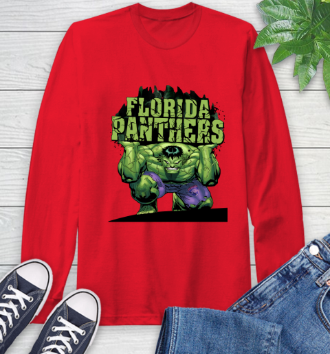 Florida Panthers NHL Hockey Incredible Hulk Marvel Avengers Sports Long Sleeve T-Shirt 10