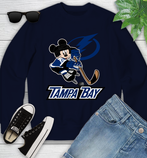 NHL Tampa Bay Lightning Mickey Mouse Disney Hockey T Shirt Youth Sweatshirt 3