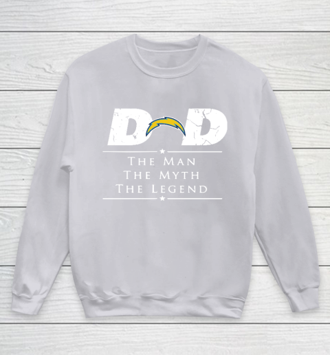 Los Angeles Chargers NFL Football Dad The Man The Myth The Legend Youth Sweatshirt 3