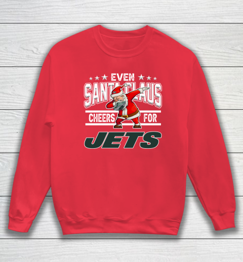New York Jets Even Santa Claus Cheers For Christmas NFL Sweatshirt 7