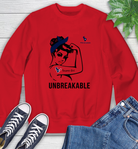 NFL Houston Texans Girl Unbreakable Football Sports Sweatshirt 7