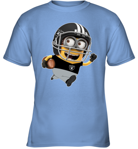 NFL Oakland Raiders Minions Disney Football Sports zB4lPH904JK youth t shirt 26 95 151514 front carolina blue