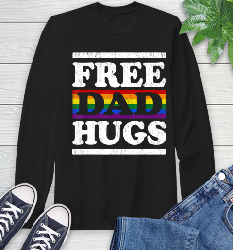 Nurse Shirt Vintage Free dad hugs rainbow Love LGBT Gay lesbian pride T Shirt Long Sleeve T-Shirt