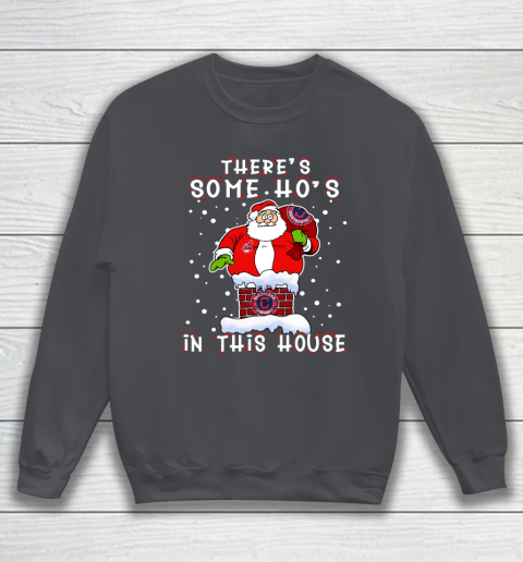 Cleveland Indians Christmas There Is Some Hos In This House Santa Stuck In The Chimney MLB Sweatshirt 4