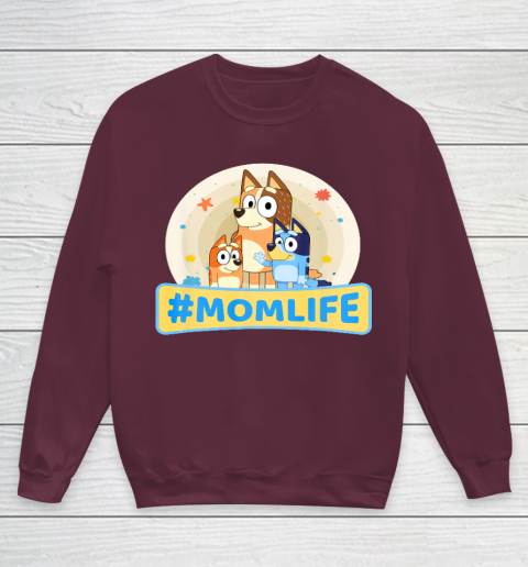 Bluey Mom Family For Life Youth Sweatshirt 4
