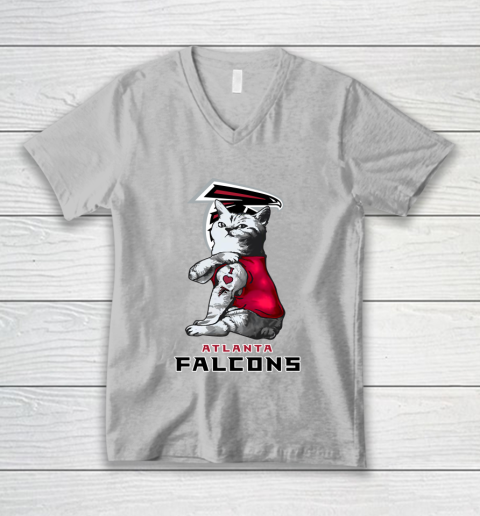 NFL Football My Cat Loves Atlanta Falcons V-Neck T-Shirt 3