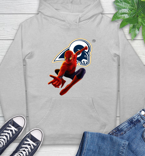 NFL Spider Man Avengers Endgame Football Los Angeles Rams Hoodie 6