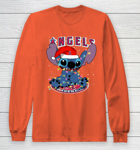 Los Angeles Angels MLB noel stitch Baseball Christmas Long Sleeve T-Shirt 3