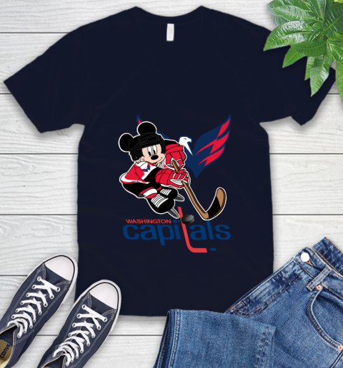 NHL Washington Capitals Mickey Mouse Disney Hockey T Shirt V-Neck T-Shirt 3