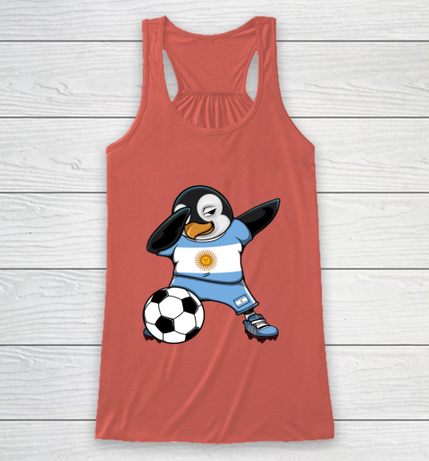 Dabbing Penguin Argentina Soccer Fans Jersey Football Lovers Racerback Tank 2