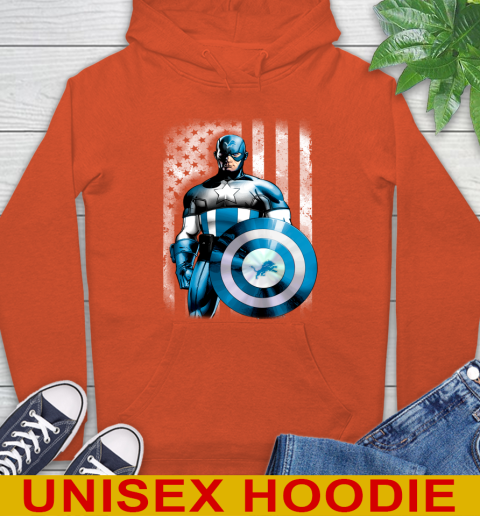 Detroit Lions NFL Football Captain America Marvel Avengers American Flag Shirt Hoodie 4