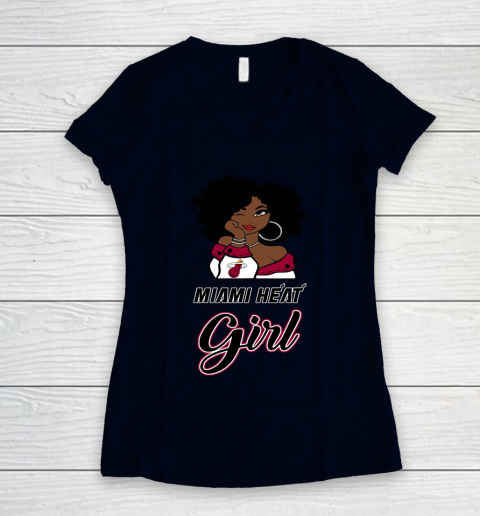 Miami Heat Girl NBA Women's V-Neck T-Shirt 3
