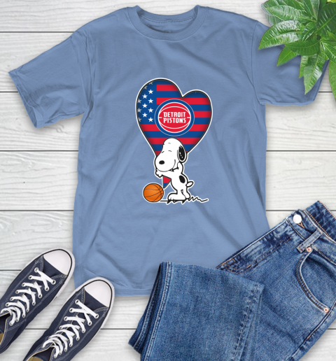 Detroit Pistons NBA Basketball The Peanuts Movie Adorable Snoopy T-Shirt 11