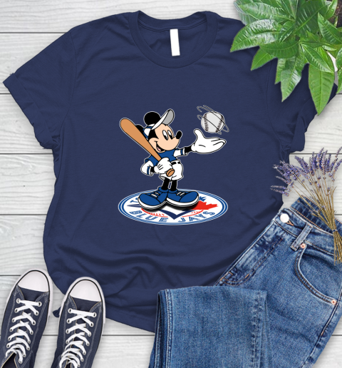 MLB Baseball Toronto Blue Jays Cheerful Mickey Disney Shirt Women's T-Shirt 12