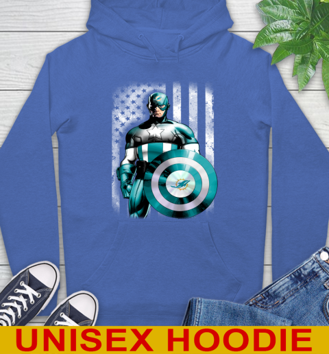 Miami Dolphins NFL Football Captain America Marvel Avengers American Flag Shirt Hoodie 9