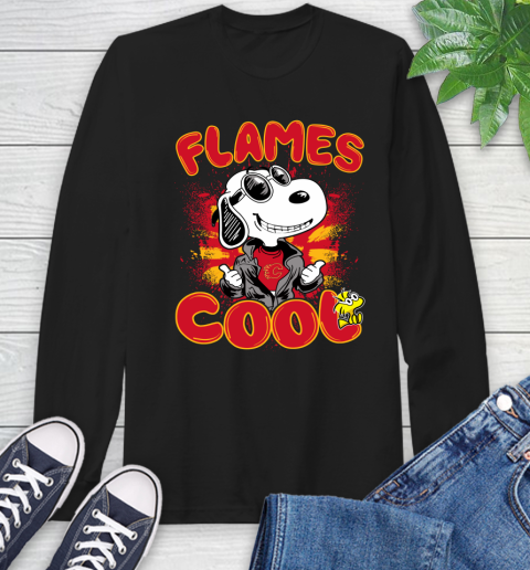 NHL Hockey Calgary Flames Cool Snoopy Shirt Long Sleeve T-Shirt