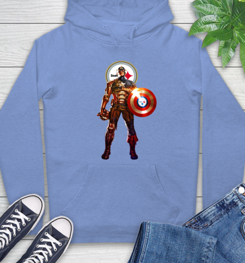 NFL Captain America Marvel Avengers Endgame Football Sports Pittsburgh Steelers Hoodie 11