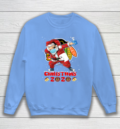 Chicago Blackhawks Funny Santa Claus Dabbing Christmas 2020 NHL Sweatshirt 8