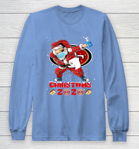 San Francisco 49ers Funny Santa Claus Dabbing Christmas 2020 NFL Long Sleeve T-Shirt 8