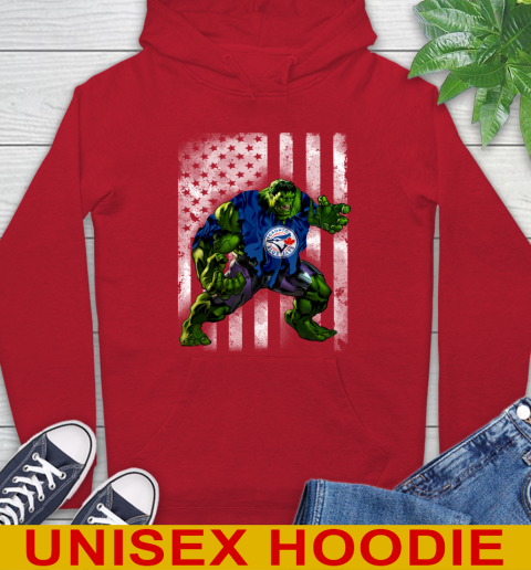 Toronto Blue Jays Hulk Marvel Avengers MLB Baseball American Flag Hoodie 10