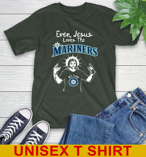 Seattle Mariners MLB Baseball Even Jesus Loves The Mariners Shirt T-Shirt 6