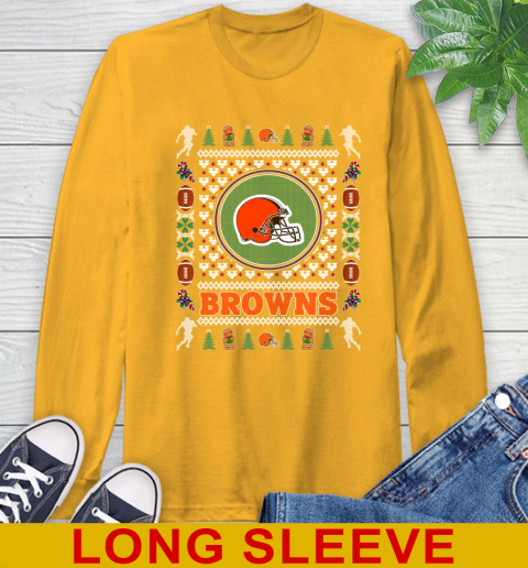 Cleveland Browns Merry Christmas NFL Football Loyal Fan Long Sleeve T-Shirt 2