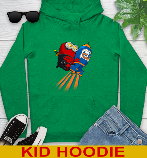 NHL Hockey New York Islanders Deadpool Minion Marvel Shirt Youth Hoodie 8