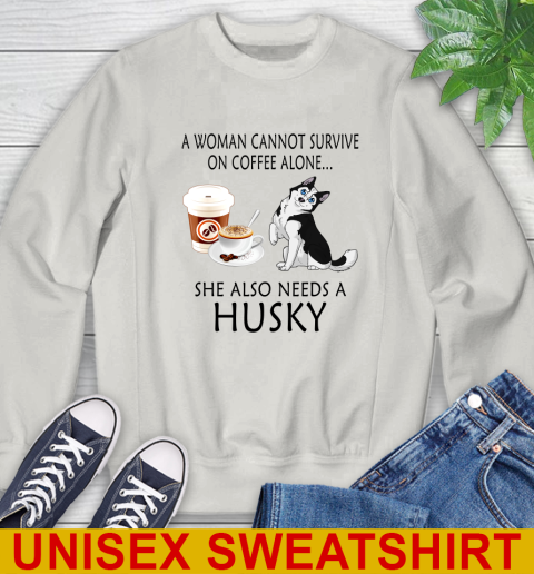 Women cannot survive on coffee alone she also need a HUSKY tshirt 36