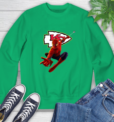 NFL Spider Man Avengers Endgame Football Kansas City Chiefs Sweatshirt 6