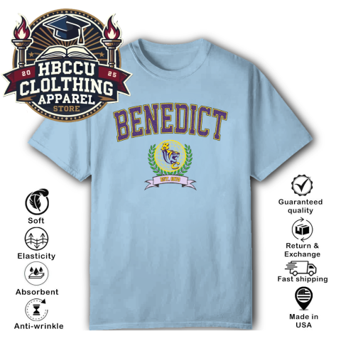 Benedict College Tigers HBCU T-Shirt lj7w benedict college tigers hbcu classic t shirt 2 front light blue HBCU Clothing Apparel