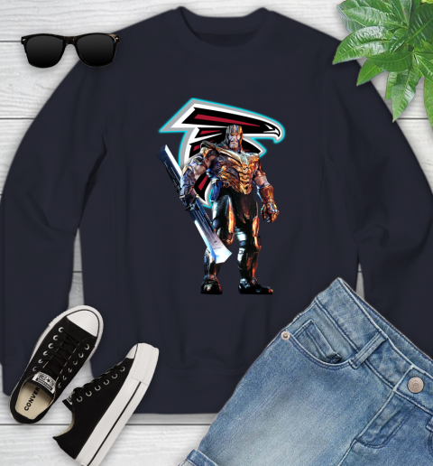NFL Thanos Gauntlet Avengers Endgame Football Atlanta Falcons Youth Sweatshirt 3