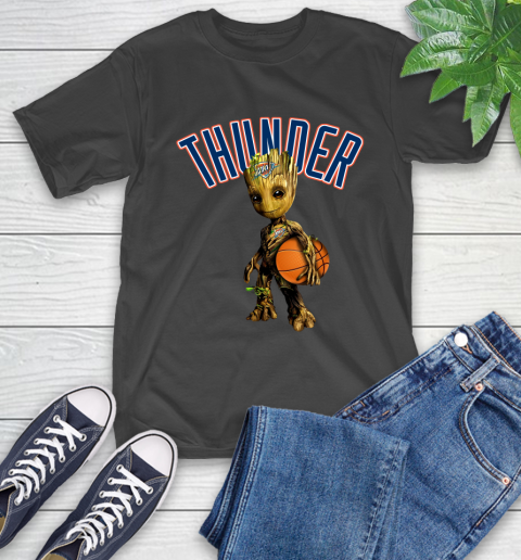 Oklahoma City Thunder NBA Basketball Groot Marvel Guardians Of The Galaxy T-Shirt 2