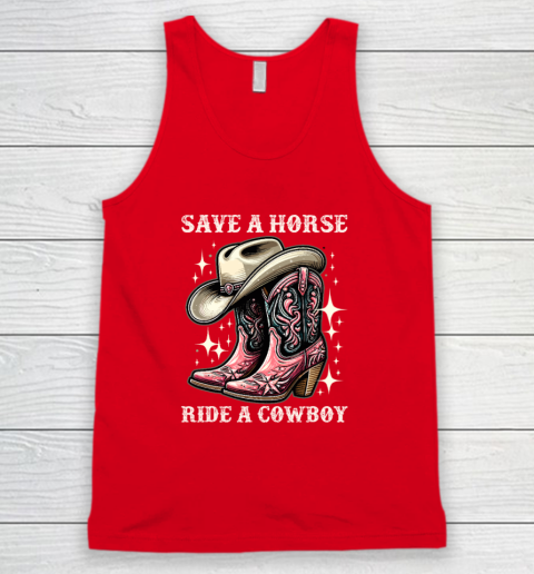 Save A Horse Ride A Cowboy Sarcastic Rodeo Cowgirl Tank Top 4