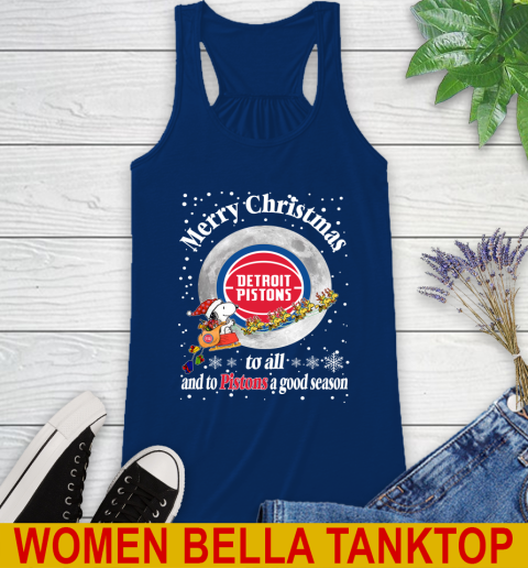 Detroit Pistons Merry Christmas To All And To Pistons A Good Season NBA Basketball Sports Racerback Tank 7