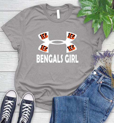 NFL Cincinnati Bengals Girl Under Armour Football Sports Women's T-Shirt 5