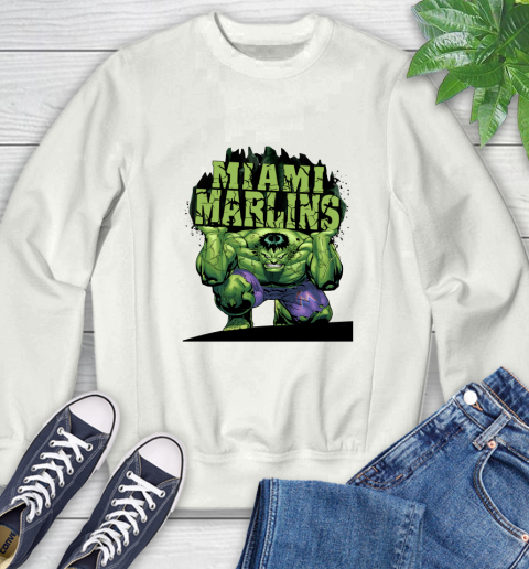 Miami Marlins MLB Baseball Incredible Hulk Marvel Avengers Sports Sweatshirt