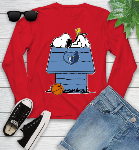 Memphis Grizzlies NBA Basketball Snoopy Woodstock The Peanuts Movie Youth Long Sleeve 11