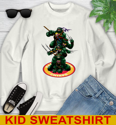 NFL Football Kansas City Chiefs Teenage Mutant Ninja Turtles Shirt Youth Sweatshirt