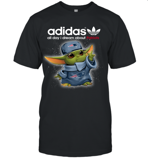 Baby Yoda Adidas All Day I Dream About New England Patriots Unisex Jersey Tee
