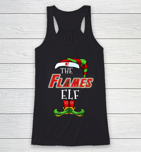 Calgary Flames Christmas ELF Funny NHL Racerback Tank