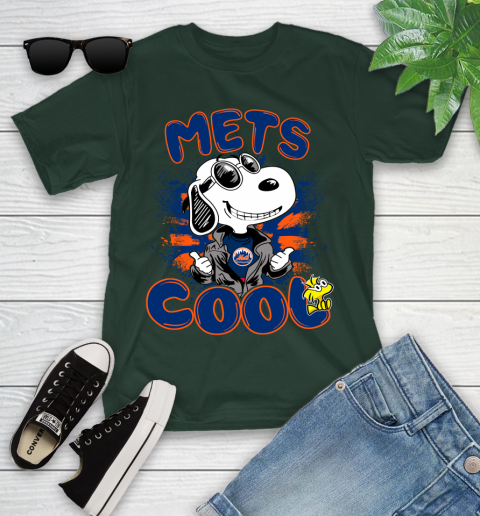MLB Baseball New York Mets Cool Snoopy Shirt Youth T-Shirt 4