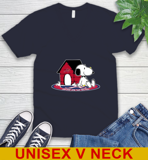MLB Baseball Atlanta Braves Snoopy The Peanuts Movie Shirt V-Neck T-Shirt 3