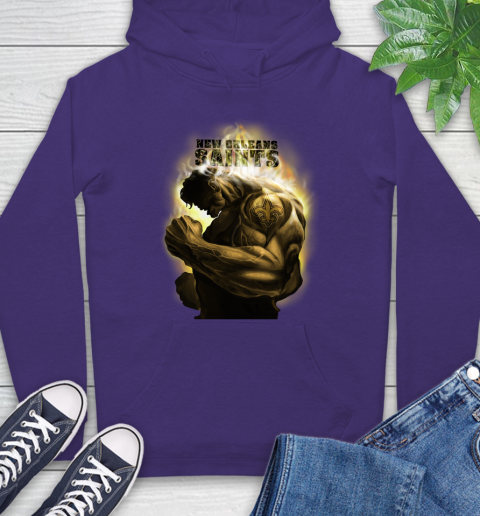 New Orleans Saints NFL Football Hulk Marvel Avengers Sports Hoodie 5