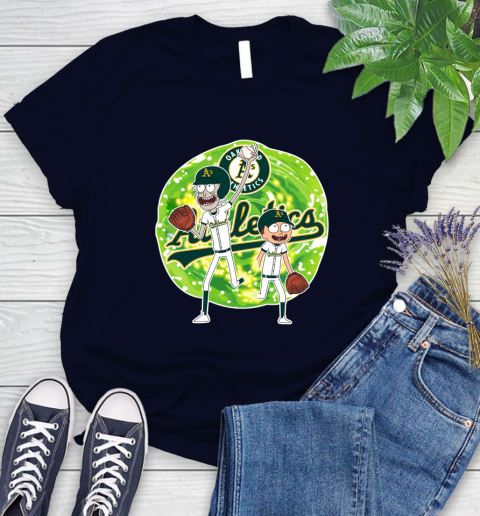 MLB Oakland Athletics Rick And Morty Baseball Sports Women's T-Shirt 3
